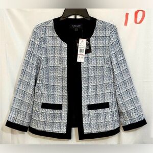 Black Label Women's Tweed Blazer in Black and White
